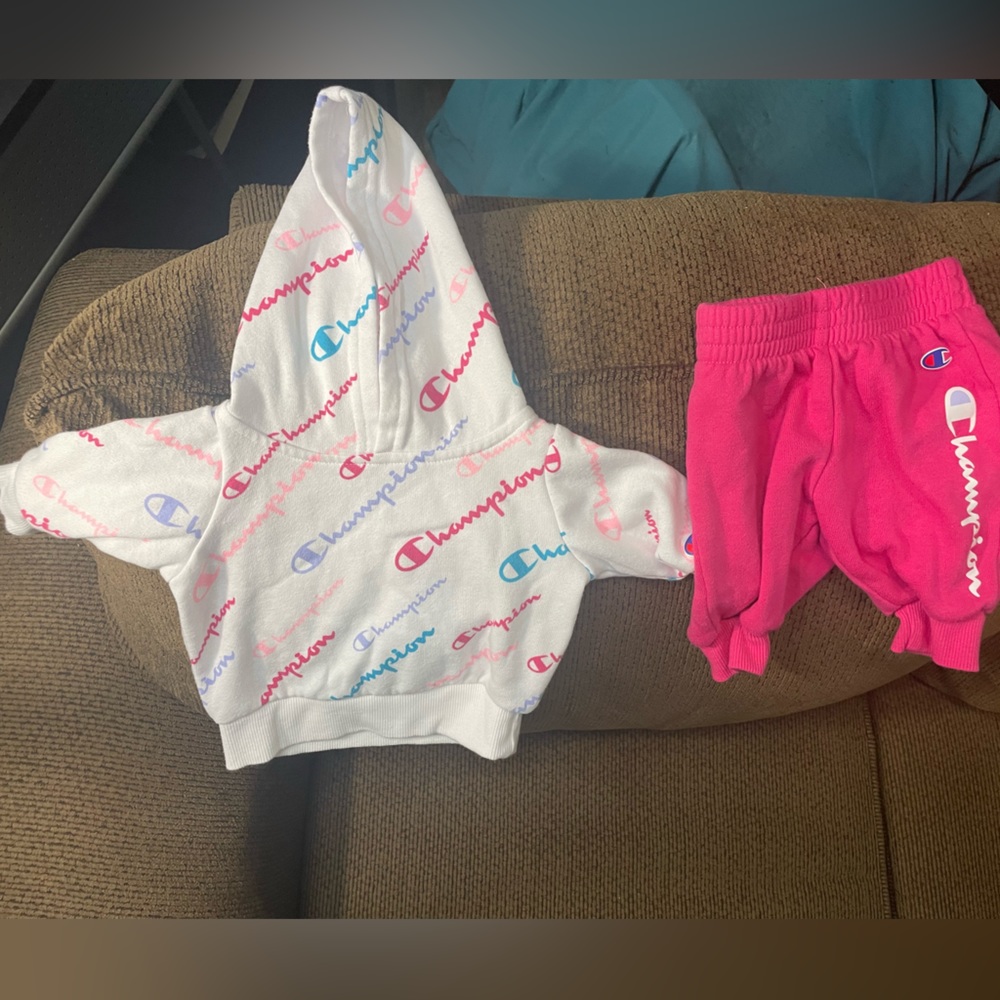 Champion baby girls sweatsuit with hoodie